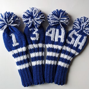 Set of 4, Made-to-Order Golf Club Covers (Personalized with Your Choice of Numbers/Letters) Monogrammed Gift Personalized Retro Style Cover