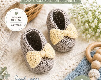 Easy Crochet Baby Booties Pattern PDF | Quick & Easy Guide | Beginner Friendly | Newborn Shoes - DIY Crochet Pattern (Instant Download)