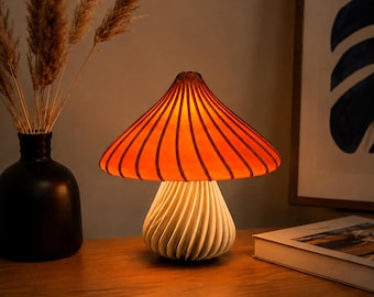 3D Printed Mushroom Lamp | Ambient Table Light, Nordic Home Decor