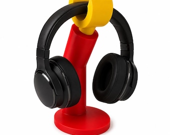 Soporte para auriculares inspirado en ladrillos / Soporte para auriculares impreso en 3D / Organizador de escritorio para juegos / Soporte de exhibición para auriculares / Regalo para gamers /
