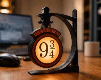 Platform 9 3/4 Lamp | 3D Printed Wizard Night Light, Magical Desk Decor