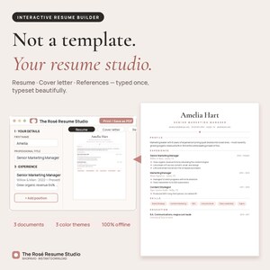 Englischer Lebenslauf Vorlage interaktiv, Resume Builder mit Cover Letter & References, CV Englisch Bewerbung Ausland USA, Download