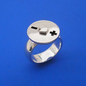 Silver Spinning Decision Maker Ring , Hand Made Solid Silver image 2