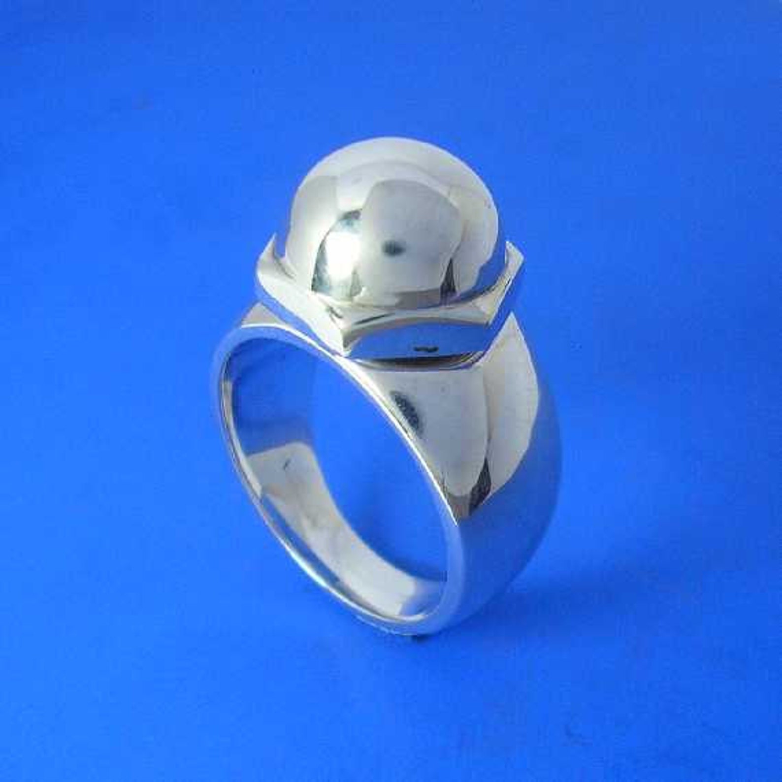 Silver Industrial Nut and Bolt Ring Hand Made Solid Silver Etsy
