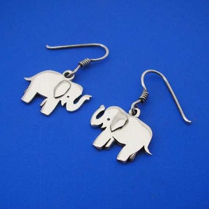 Silver Elephant Earrings , Hand Made Solid Silver , Silver Jewellery , Silver Jewelery image 3