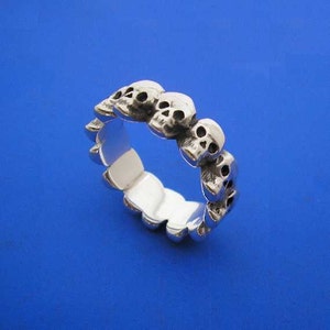 Silver Skulls Ring , Hand Made Solid Silver