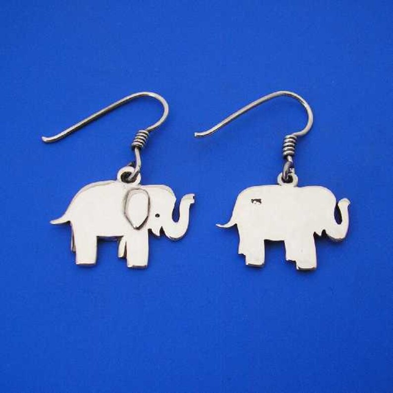 Silver Elephant Earrings , Hand Made Solid Silver , Silver Jewellery , Silver Jewelery image 4