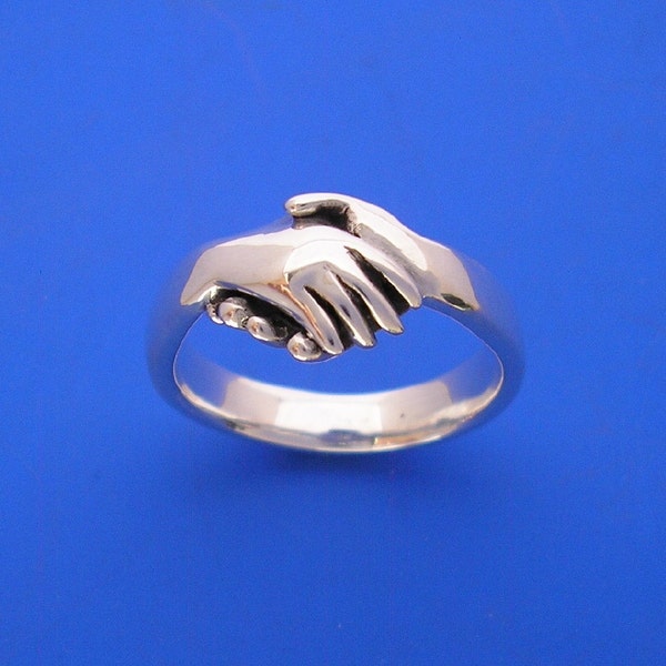 Silber Ring handgeschüttelt, Handgemachtes massives Silber