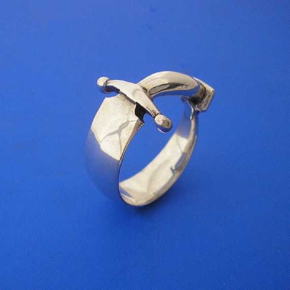 Silver Dagger Knife Ring , Hand Made Solid Silver 