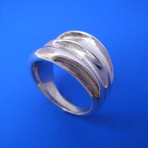 Silver Wave Ring , Hand Made Solid Silver Jewelry Jewellery image 1