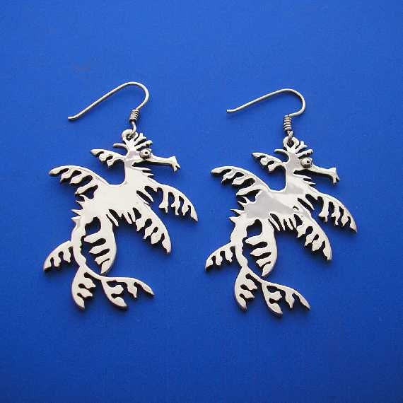Silver Leafy Sea Dragon Earrings Hand Made Solid Silver Etsy