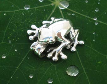 Silver Frog Pendant , Hand Made Solid Silver , Silver Jewelery