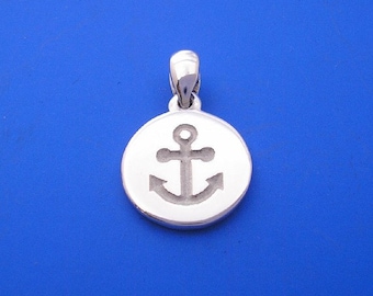 Silver Anchor Pendant , Hand Made Solid Silver