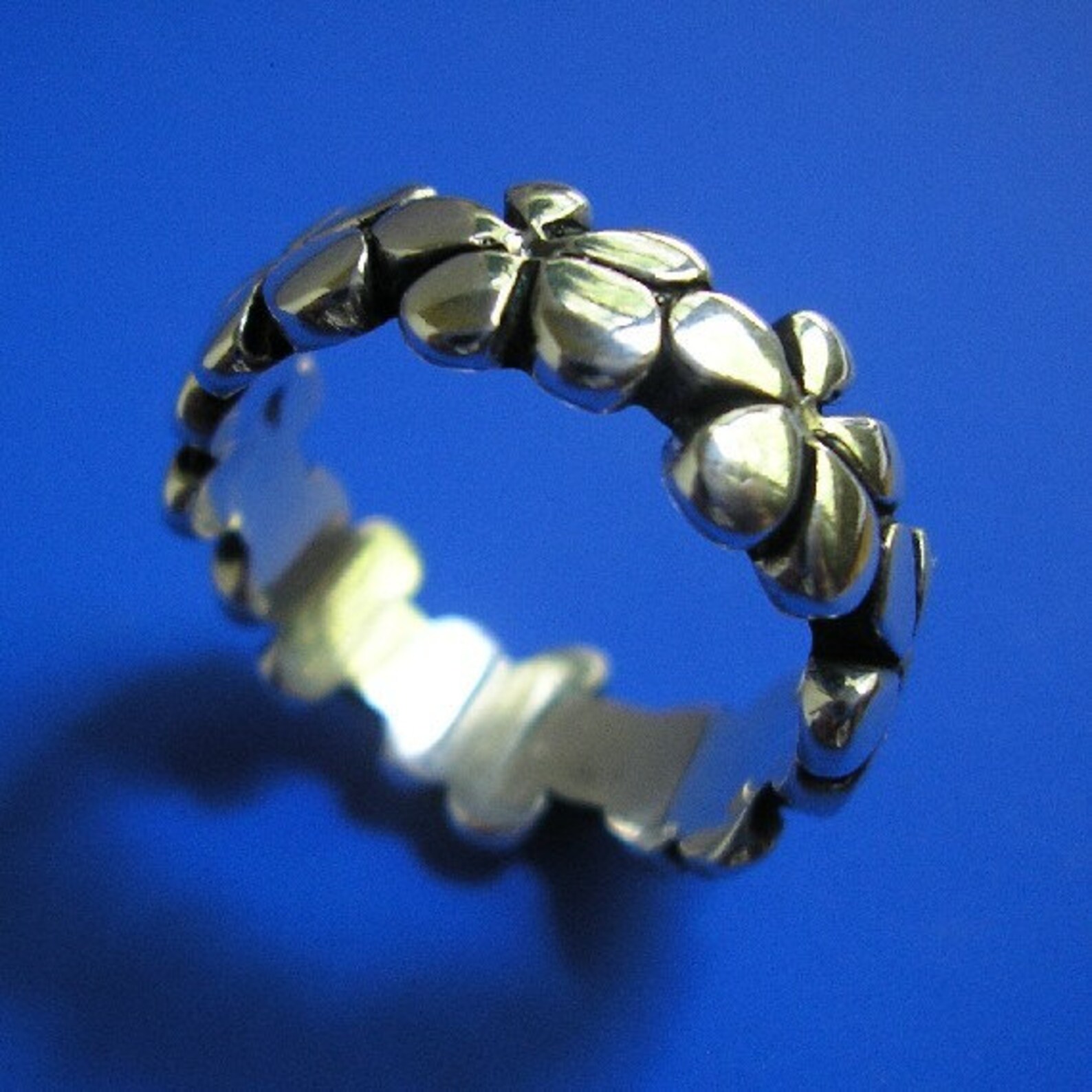 Silver Frangipani Plumeria Flower Hawaiian Ring Hand Made Etsy