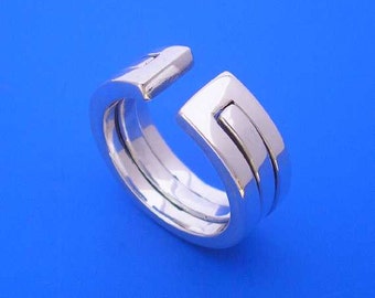 Silver Gap Sculptural Ring , Rings, Hand Made Solid Silver