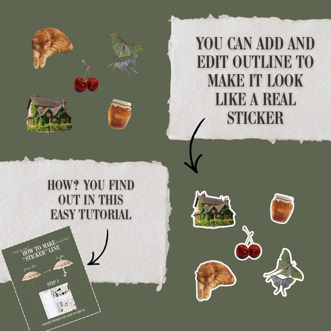 Cottagecore Digital Sticker Pack 600 PNG | Cottagecore Canva Stickers ...
