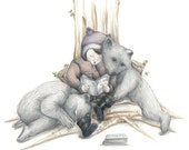 A Book About Bears - Children's illustration bears boy book