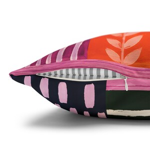 Kussensloop met kleurvlakken patchworkpatroon | Vierkante kussensloop van gesponnen polyester, dubbelzijdig afbeelding 4