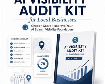 Kit de Auditoria de Visibilidade de IA para Empresas Locais, Checklist de SEO, Guia de Auditoria de Sites, Download em PDF