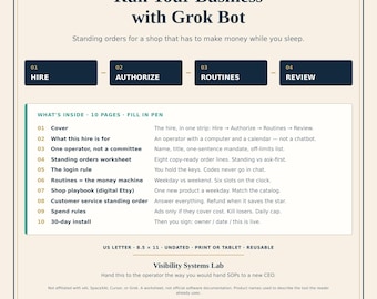 Administre seu negócio com o Grok Bot | Manual de Procedimentos Operacionais Padrão para Pequenas Empresas em PDF | Planilha de Ordens Permanentes e Rotinas