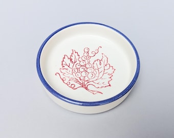 Plato de cerámica italiano antiguo para alfileres