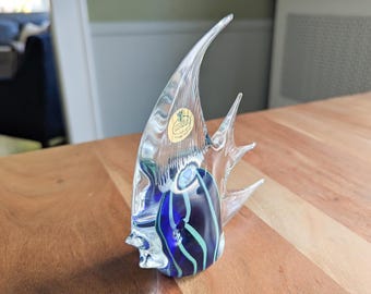 Handgefertigte Kunstglas-Engelfische von Imperial Enterprises, Wasser- und Meerestiere, ca. 1970er-80er Jahre