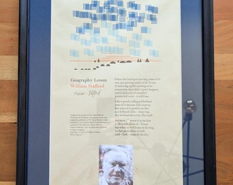 William Stafford, “Aula de Geografia”, 1987, folheto de edição limitada assinado, exemplar 47/100, Red Ozier Press / Northouse & Northouse