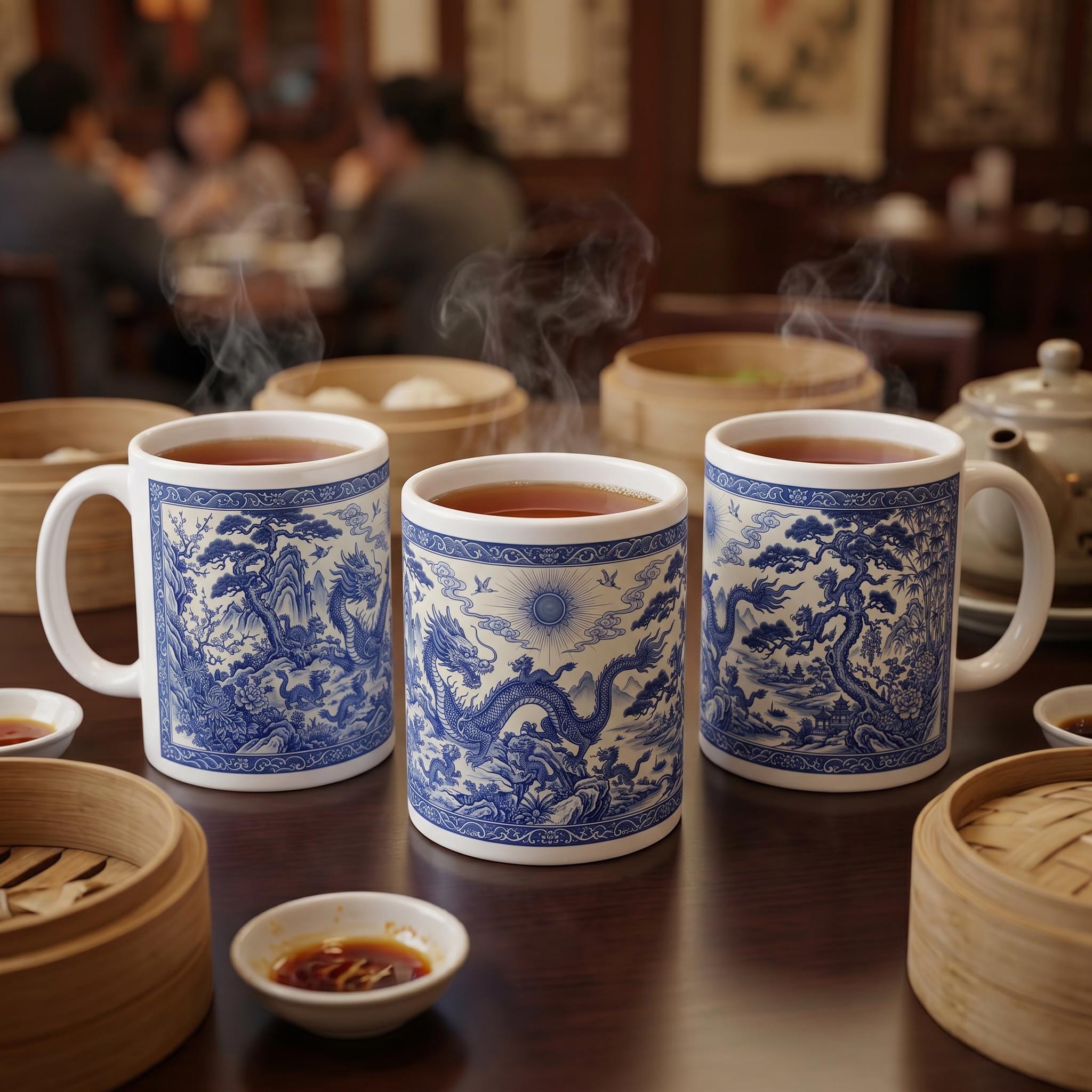 Blue Chinese Dragon Coffee Mug - Etsy