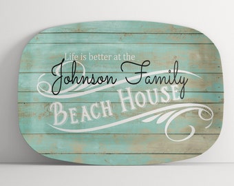 Personalized  Platter Beach House, Customized Housewares