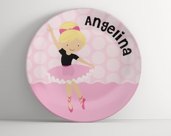 Personalized Plate Ballet Pink - Custom Dinnerware for Dancers