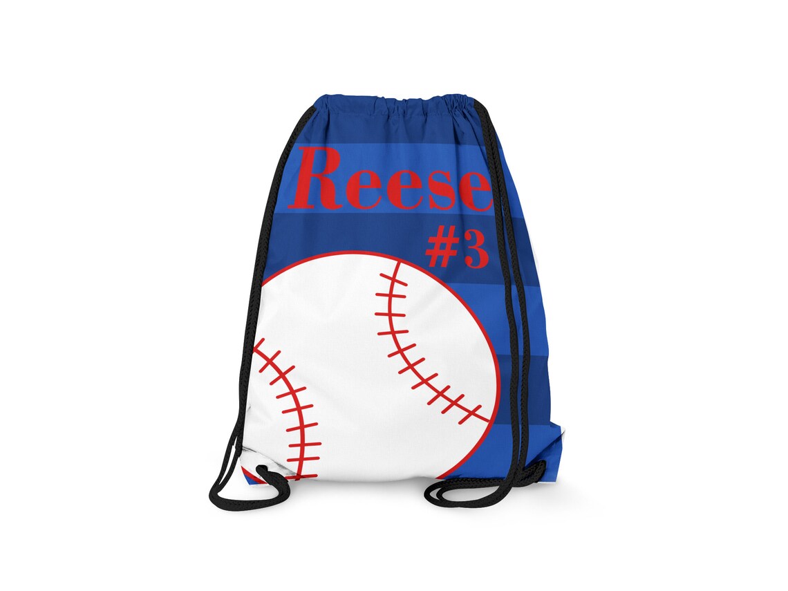 Personalized Drawstring Backpack Baseball Personalized Etsy