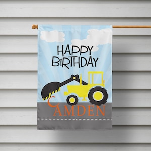 Garden House Flag -  Happy Birthday Truck Party