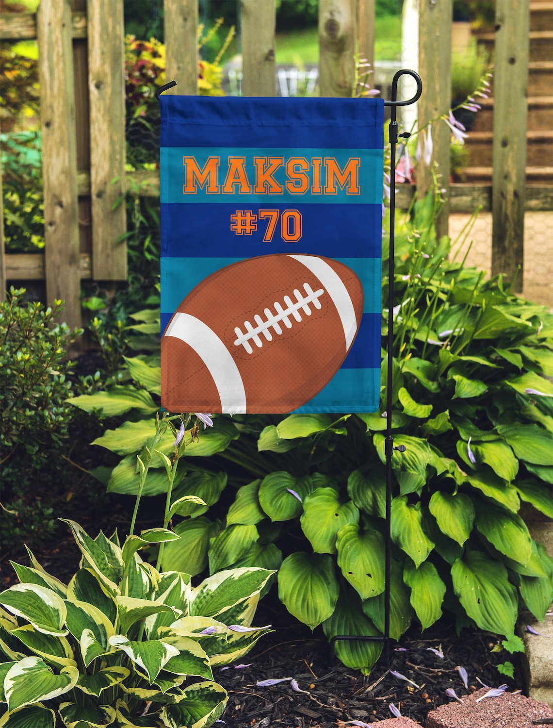 Football Personalized Garden Flag Custom Monogram Yard Flag Etsy