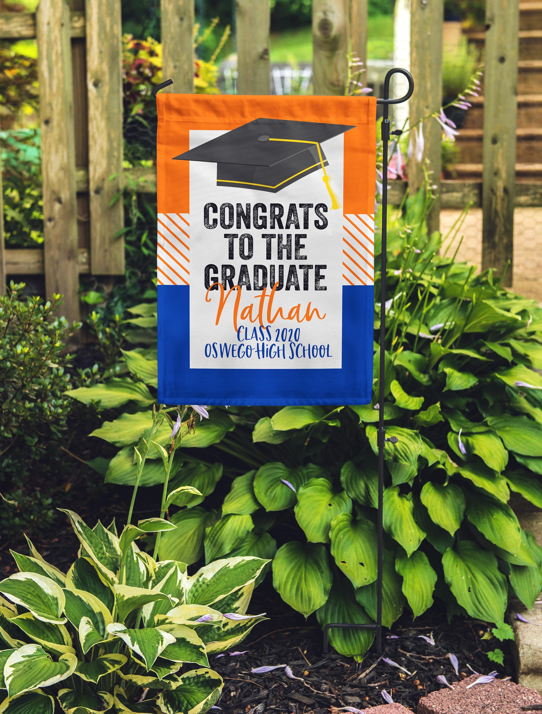 Graduation Personalized Garden Flag Custom monogram Yard Etsy