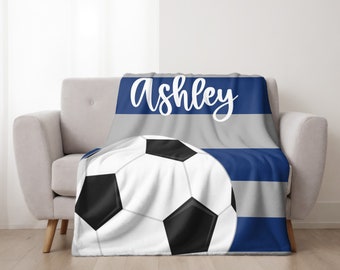Tin Tree Gifts Custom Blanket for Soccer Player - Personalized Birthday Gift for Kids