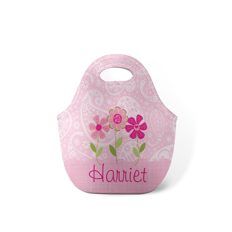 Personalized Lunch Tote Flower Garden Custom Lunch Tote Etsy