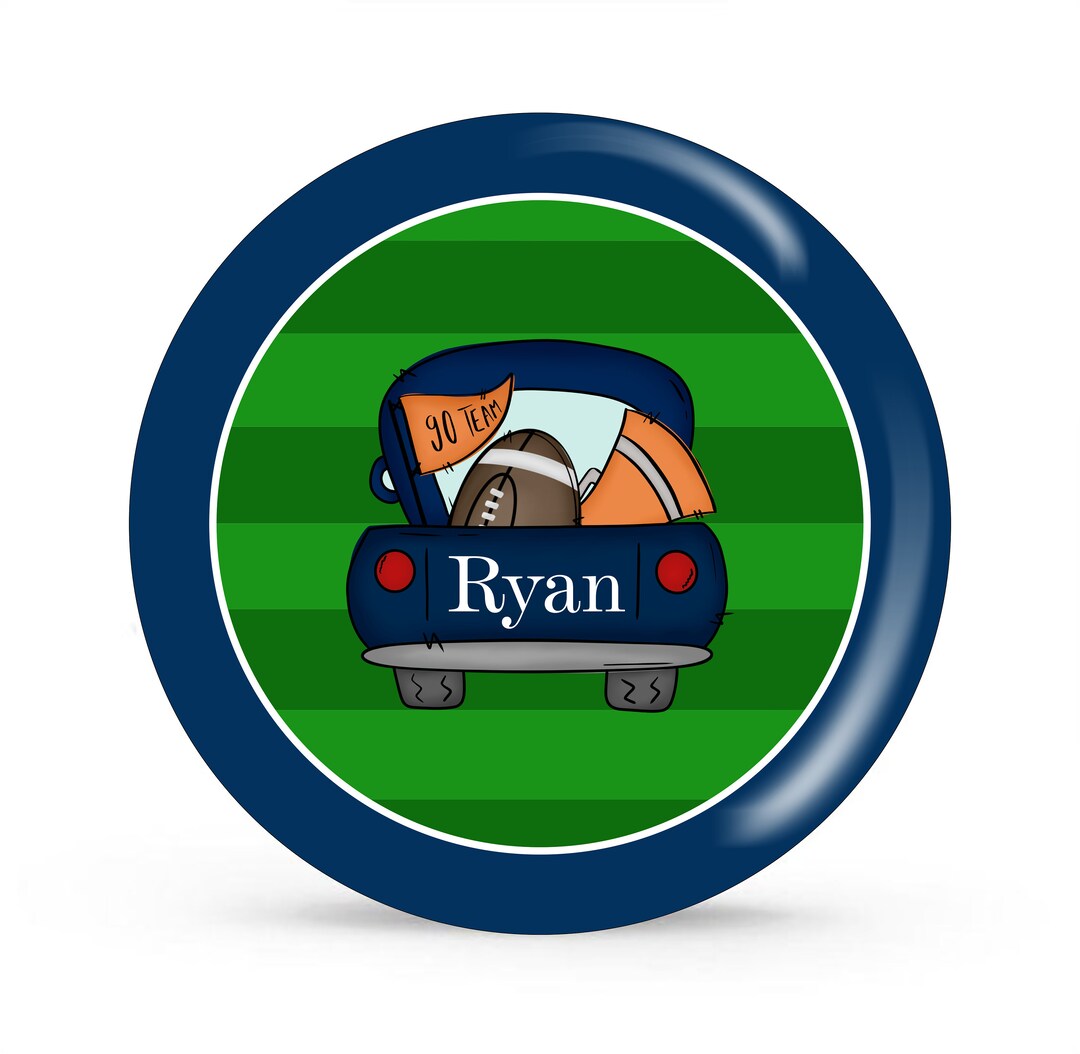 Personalized Tailgating Plate Go Team Go Football Etsy
