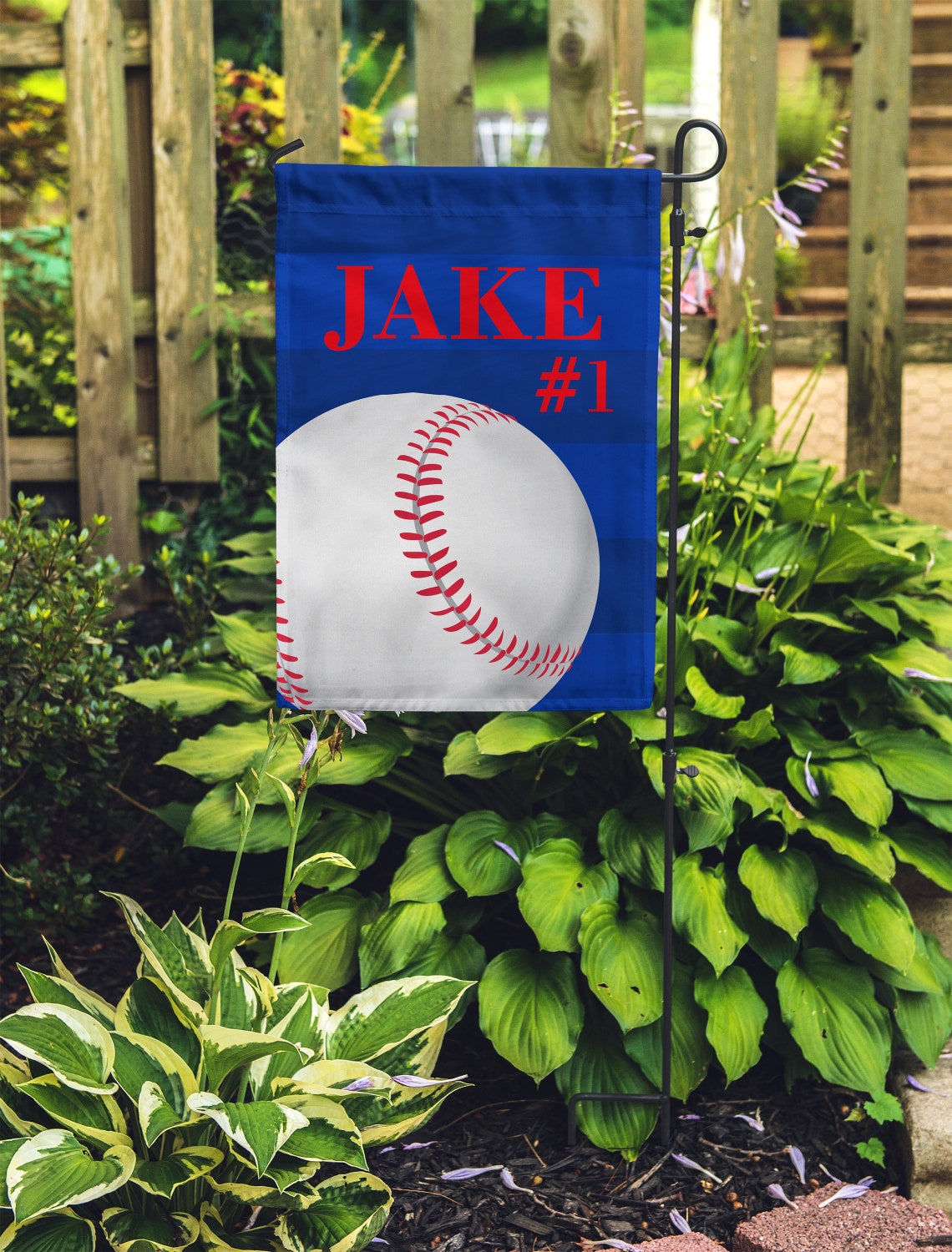 Personalized Garden Flag Custom Monogram Yard Flag Baseball Etsy