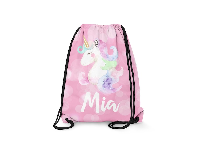 Personalized Drawstring Backpack Unicorn Dreams Personalized Kids Drawstring Bag