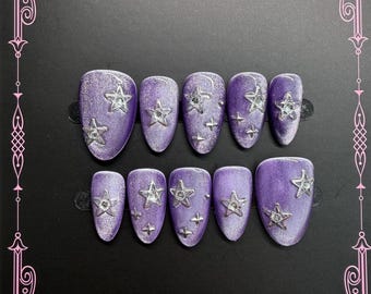 Handgemaakte lavendel Eclipse-persnagels