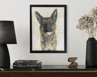 Custom Dog Portrait Painting, Hand-Painted Pet Artwork, Personalised Gift