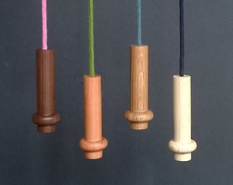 Contemporary Bead Light Pull With Coloured Cord