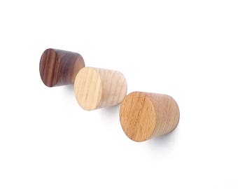 Hardwood Pegs/Knobs Set: Black Walnut, Oak, Ash