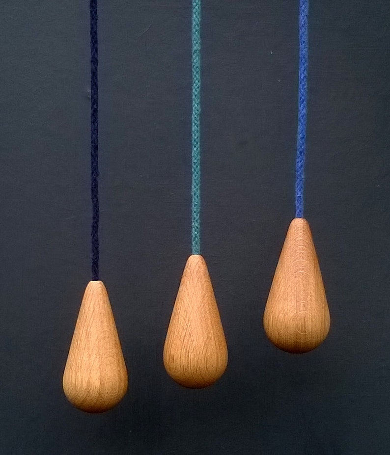 Large Oak Peardrop Lightpull With Coloured Cord image 1