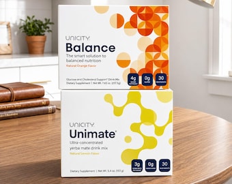Unicity Balance  Unimate Bundle | Natural Orange & Lemon Flavor Drink Mix | 30 Packets Each