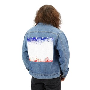 Fireworks Night Denim Jacket | Back Patch Celebration Illustration