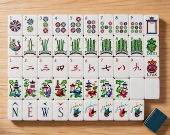 NMJL Amerikanisches Mahjong-Fliesenset 160, Blaue amerikanische Mahjong-Fliesenset, Acryl-Mahjong-Spiel, Travel Mahjong, Familienspielgeschenk