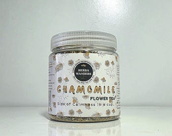 Chamomile Flower tea by Herba Wanders. Net wt- 50g. Product of Nepal.