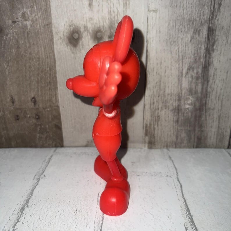 Vintage Disney Red Mickey Mouse Marx Collectible Plastic Figure Toy 1970's image 2