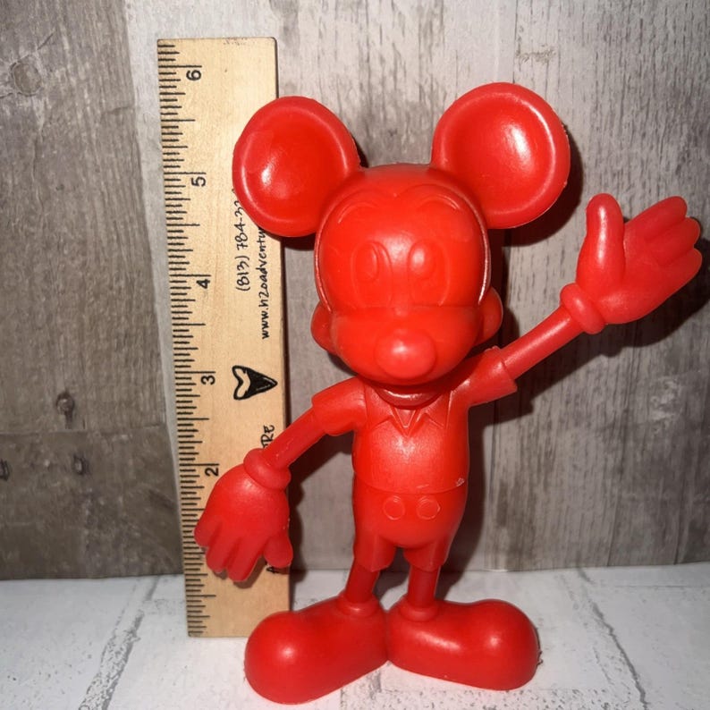 Vintage Disney Red Mickey Mouse Marx Collectible Plastic Figure Toy 1970's image 6
